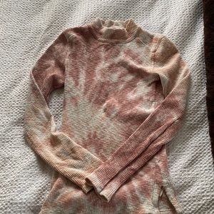 Pink tye dye Free People Top